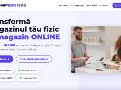 Website One-Page (Landing Page) care VINDE | Design Premium & Optimizare Conversie