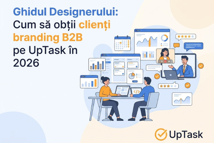 Ghidul Designerului Cum să obții clienți branding B2B pe UpTask în 2026